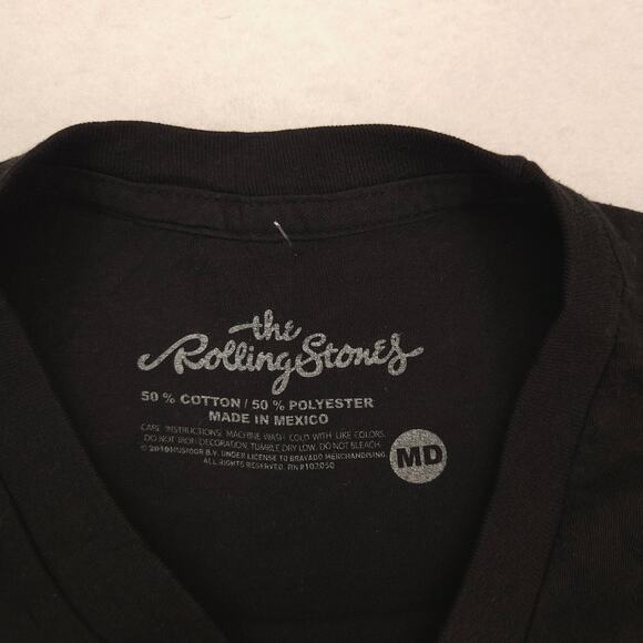 The Rolling Stones 1975 US Tour Band Crew Neck T Shirt Mens Size Medium M Black - Picture 3 of 9